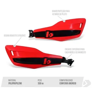 Protetor de Mão Kratos Biker Vermelho Esquerdo e Direito MXF 270 FI 2026 Off-Road com Fixação Reforçada Biker Acessórios Protetor de Mão Kratos Biker Vermelho Esquerdo e Direito MXF 270 FI 2026 Off-Road Biker Acessórios