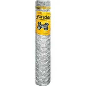 Tela Metálica Hexagonal Malha 3" 16 BWG x 1,5m 50 metros Mangueirão VONDER