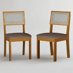 Cadeira Para Mesa De Jantar Flora Mdf Kit 2 Peças Joli Camurça - Leifer