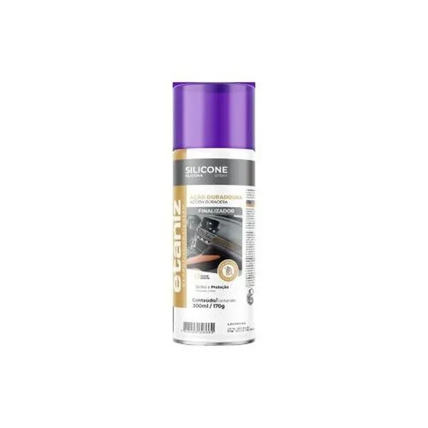 Silicone Spray Automotivo Lavanda 300ML 170G para Painéis Bancos e Plásticos Limpa Protege e Renova Etaniz Silicone Spray Automotivo Lavanda 300ML 170G para Interior de Veículos Limpeza Proteção e Brilho
