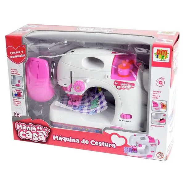 Máquina de Costura de Brinquedo Mania de Casa com Luz e Movimento DM Toys DMT6667