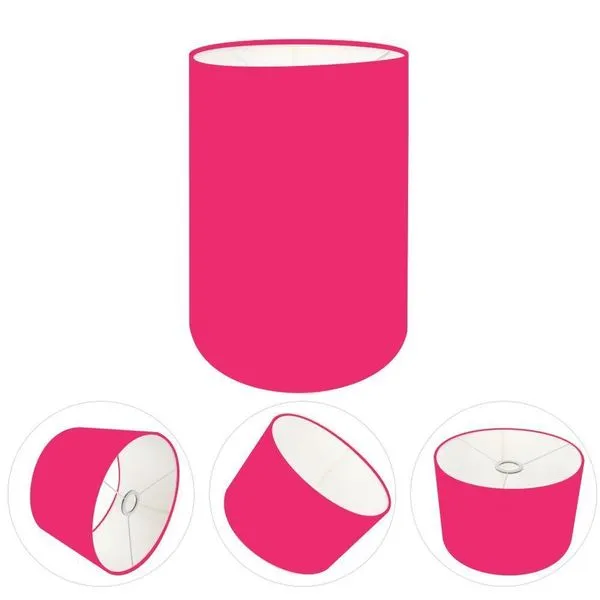 Cúpula Abajur E Luminária Cilíndrica Vivare Cp-7004 ø15x25cm - Bocal Nacional Rosa-pink