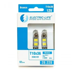 Lâmpada LED Automotiva Miniatura para Uso Geral F103 Branco Fluxo de 81 LUMENS Compatível com Diversos Veículos Electra Lâmpada LED Automotiva Miniatura para Uso Geral F103 Branco Compatível com Diversos Veículos Electra