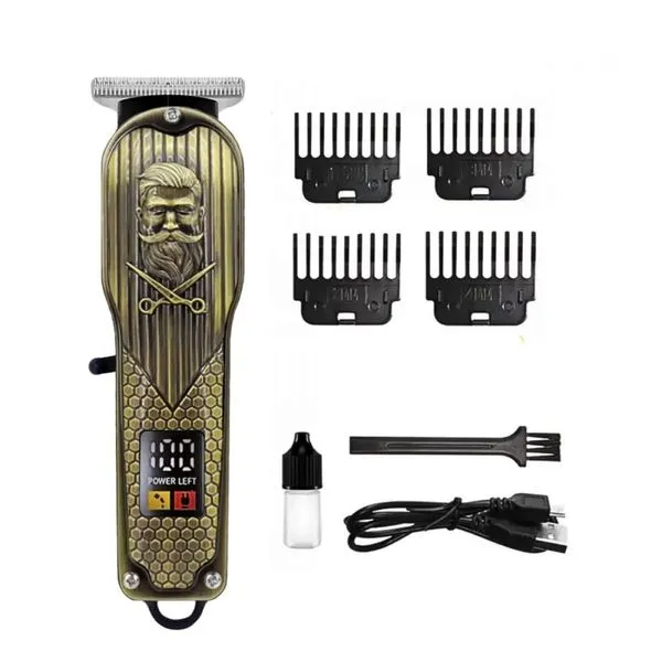 Máquina Aparador De Pêlo Cabelo Barba Profissional Display
