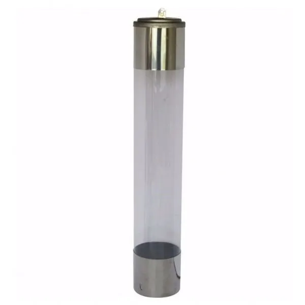Suporte Dispenser de Copos de Chopp 300ml Cristal Inox para Organização Transparente Higipack Suporte Dispenser de Copos de Chopp 300ML Transparente Higipack