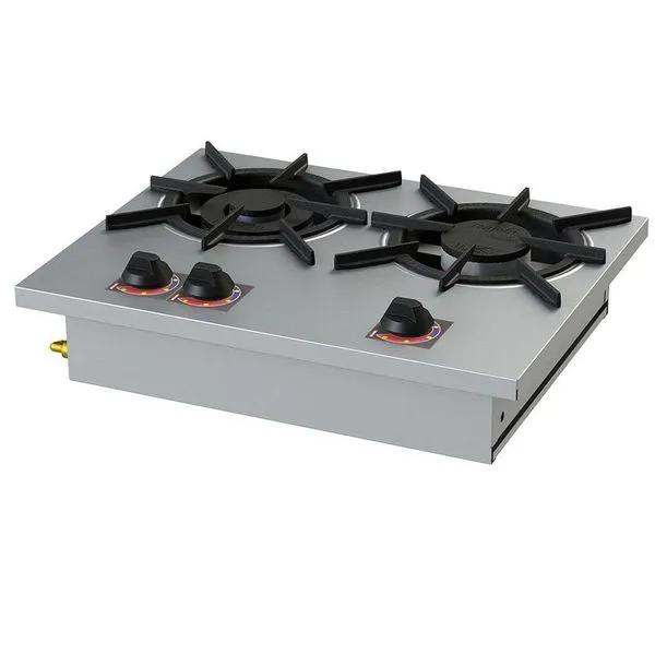 Fogão 2 Bocas De Embutir Baixa Pressão 1qs/1qd 20x20 Inox Sl13.010-i Itajobi