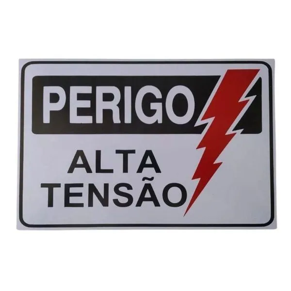 Placa De Sinalização Acesso 20x30cm Perigo Alta Tensão
