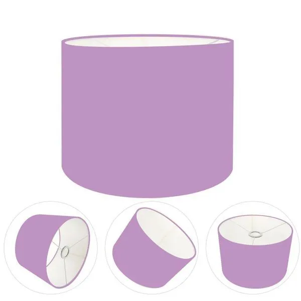Cúpula Abajur E Luminária Cilíndrica Vivare Cp-7012 ø30x25cm - Bocal Nacional Lilás
