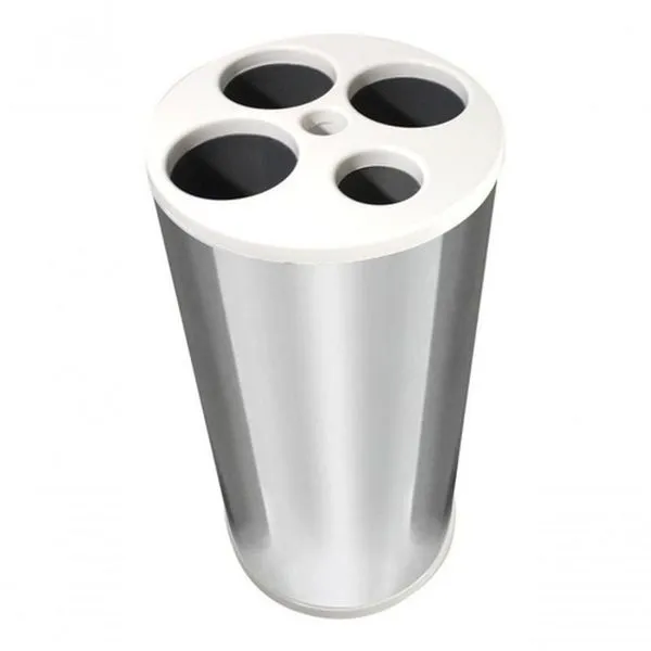 Lixeira para Copos Descartáveis Lixeira Dispensador de Copos 4 Tubos para Água e Café com Compartimentos Inox Higipack Lixeira para Copos Descartáveis Dispensador 4 Tubos Capacidade para Água e Café Inox Higipack