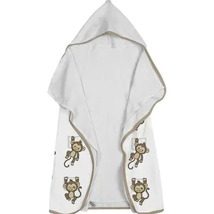 Toalha de Banho Baby Com Capuz Tecebem Estampada com Fralda Bem Branco