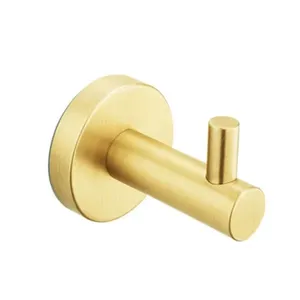 CABIDEIRO DROP SIMPLES DE PAREDE EM AÇO INOX DOURADO ESCOVADO DPACE6510