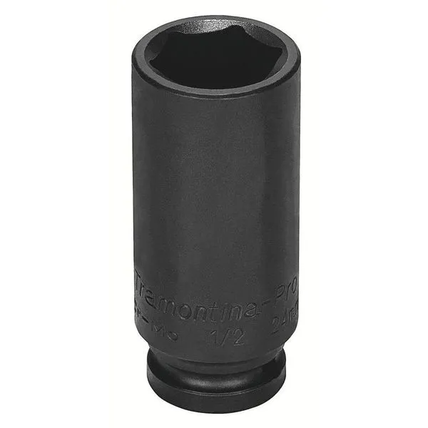 Soquete Impacto Sextavado Longo Aço Cromo Molibdênio 8mm - Encaixe 1/2pol Tramontina Pro Tramontina