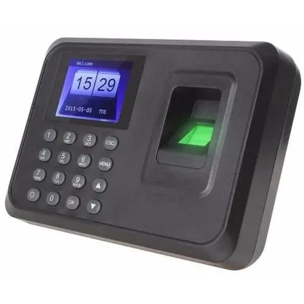 Relógio de Ponto Biométrico com Leitor de Impressão Digital Tela LCD Colorida Bivolt Preto OEM Relógio de Ponto Biométrico com Impressão Digital Até 600 Digitais e 150000 Registros Preto OEM
