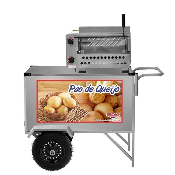 Carrinho Pão De Queijo Cefaz Inox Com Forno L39p-gs sem variação