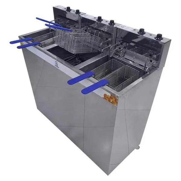Fritadeira Elétrica água E óleo Jl Colombo Gabinete 3 Cubas 18 Litros Cada 5000w 148301