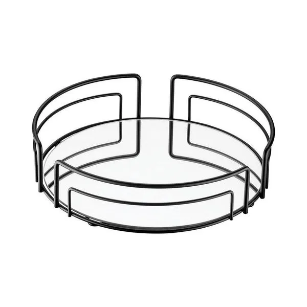 Bandeja Multiuso Hara Luiza Redonda 30cm Diâm. X 8,5cm Alt. Cor:preto