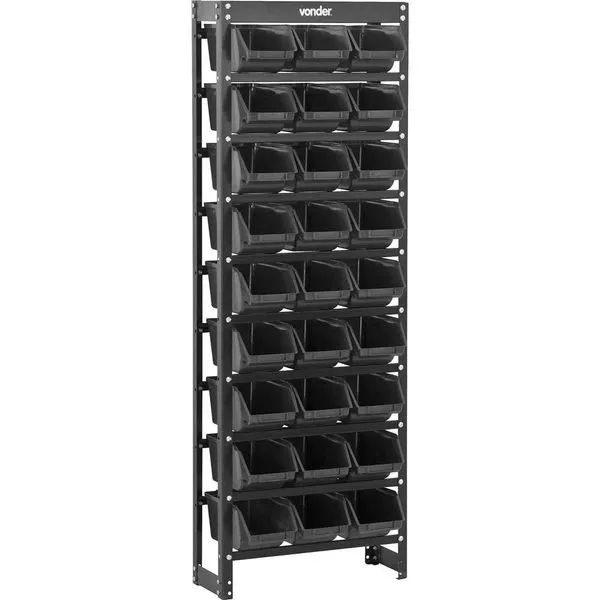 Estante Metálica com Gavetas 27/5 Preta - VONDER