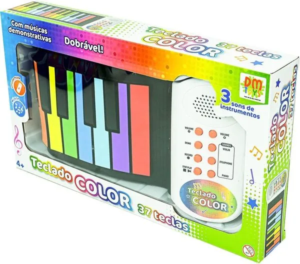 TECLADO COLOR FLEXIVEL 37 TECLAS - DM BRASIL