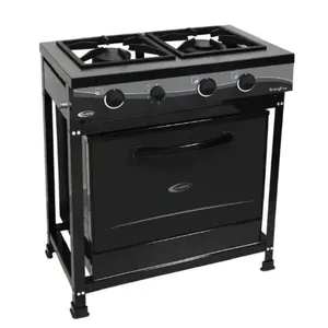 Fogão Industrial com Forno 2 Bocas Strong 57L Preto Clarice com Grelhas em Ferro Fundido Fogão Industrial com Forno 2 Bocas Strong 57L Preto Clarice para Uso Semi Profissional
