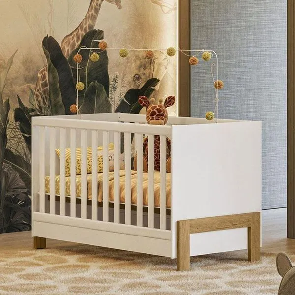 Berço Americano Mini Cama Ambiente Fantasia 4300 Branco Acetinado – Qmovi