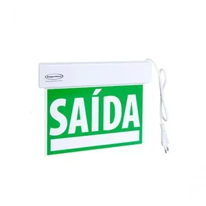 Sinalização de Saída de Emergência SLIM Dupla Face Independente de Energia Elétrica com Bateria Ni-Cd Verde Segurimax Sinalização de Saída de Emergência SLIM Dupla Face com Bateria Ni-Cd Verde Segurimax