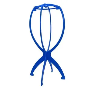 Kit 5 Suporte Dobrável Plástico Para Descansar Peruca Wigs Guardar E Secar Lace Chapéu Expositor Cor:azul