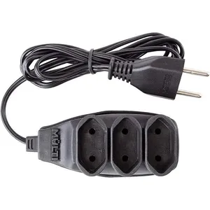 Extensão Preta 3t Bipolar Com 5 Metros 2p 10 Ampères 250vac - 01482 - Multicraft