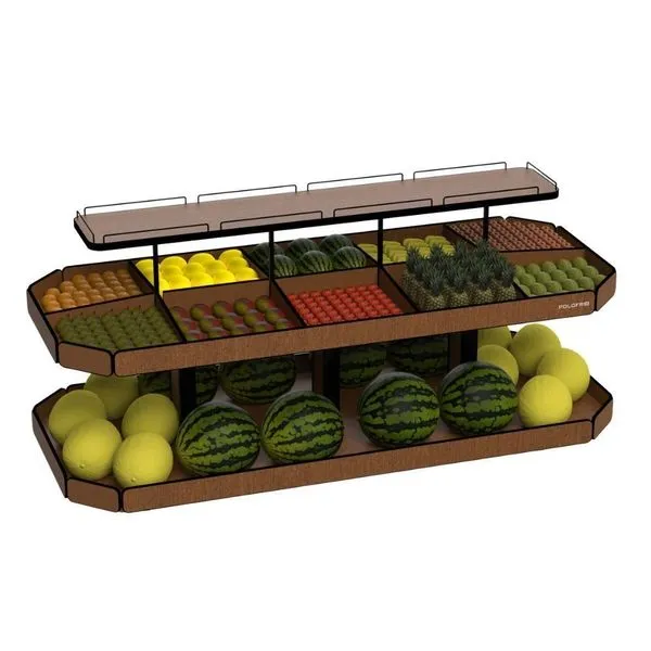 Vasca Central Classic 2m 7207 Exposição de Frutas e Verduras 2 Níveis de Prateleiras Polofrio Vasca Central Classic 2m 7207 Exposição de Frutas e Verduras Polofrio