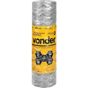 Tela Metálica Hexagonal Malha 3" 18 BWG x 0,8m 50 metros Mangueirão VONDER