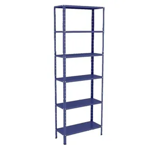 Estante Aço 6 Prateleiras EAF015 Azul Estante 6 Prateleiras Aço Livros Quarto Cozinha Multiuso Fer Azul