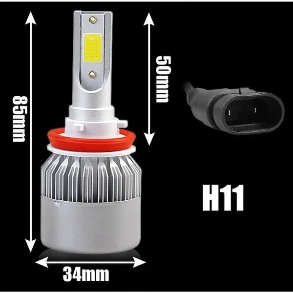 Lâmpada de Farol Automotivo LED para Carro C6 12V a 24V Branco 7200 Lumens 6500K Bivolt Par OEM Lâmpada de Farol Automotivo LED para Carro C6 12V a 24V Branco Par Compatível com Diversos Veículos