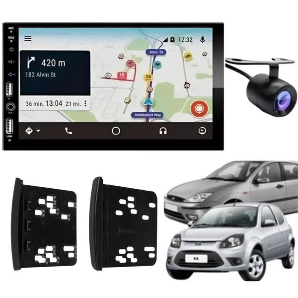 Central Multimídia Automotiva 2DIN 7810H 710H com Bluetooth e Câmera de Ré para Celular Android e Ios Central Multimídia Automotiva 2DIN 7810H 710H com Bluetooth e Câmera de Ré para Android e Ios