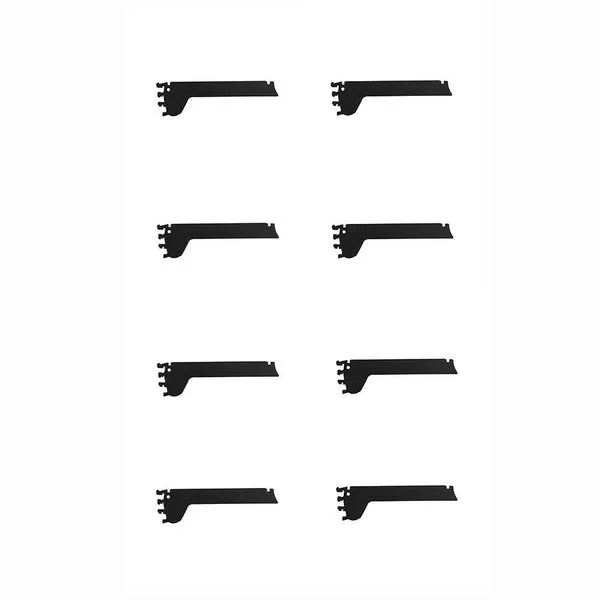 Kit 8 Mão Francesa para Bandeja New Plus Apoio em Aço 32cm Preto Sa Gôndolas Kit 8 Mão Francesa New Plus para Bandeja Apoio em Aço Preto Sa Gôndolas