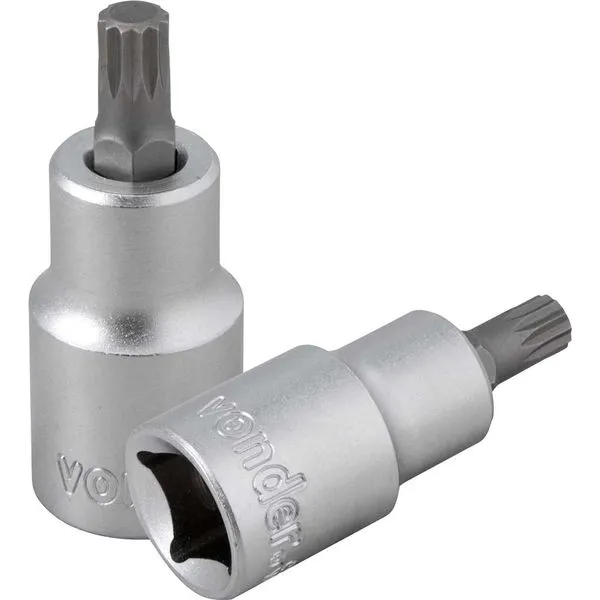 Soquete multidentado curto com encaixe de 1/2" M8 VONDER