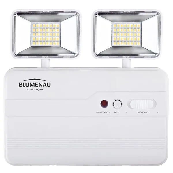 Luminária de Emergência LED 2 Faróis 2200 10W Blumenau Luminária de Emergência LED 2 Faróis 10W 2200 Lúmens Branco Blumenau