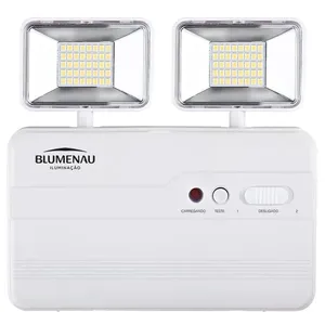 Luminária de Emergência LED 2 Faróis 2200 10W Blumenau Luminária de Emergência LED 2 Faróis 10W 2200 Lúmens Branco Blumenau
