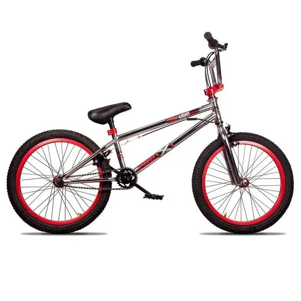 Bicicleta Aro 20 Bmx U-brake Rotor K7 Cog 9 Freedom P03 Cromado E Vermelho - D'rossi