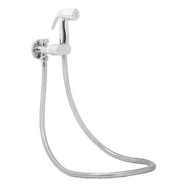 Ducha Higiênica Metálica Registro Cromado 1/4V com Suporte Integrado