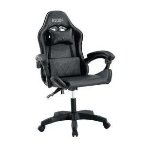 Cadeira Gamer Kloof KL1 Reclinável 135 graus Giratória 360 graus com Apoio Lombar e Pescoço Preto Cadeira Gamer Kloof KL1 Reclinável 135 graus Giratória 360 graus Preto