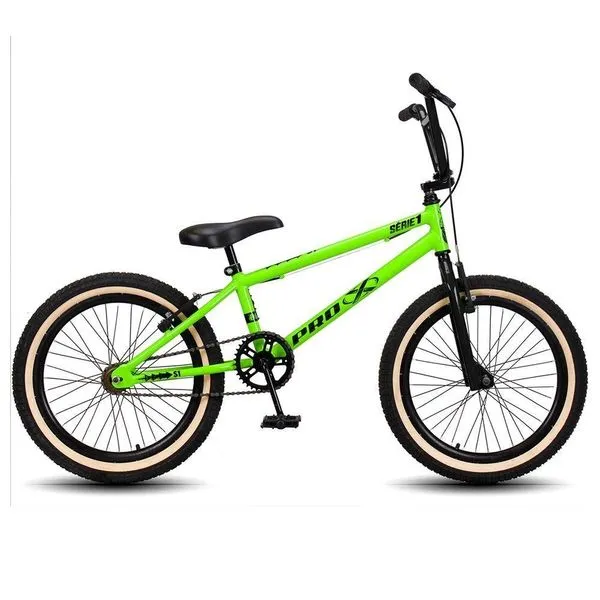 Bicicleta Aro 20 Bmx Pedivela Monobloco Em Aço Drop P03 Verde E Preto - D'rossi