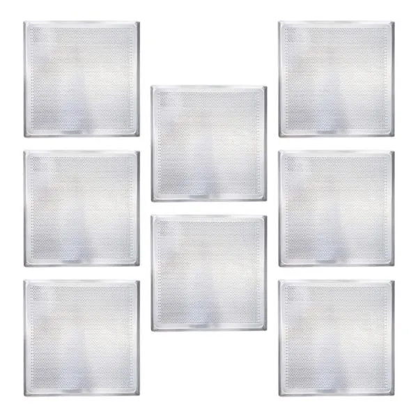Kit 8 Assadeiras Estampadas Perfuradas Alumínio 35cm X 35cm para PRP-004 FC4EMV FCSB4E FCV35 Cinza Imeca Kit 8 Assadeiras Estampadas Perfuradas Alumínio 35cm X 35cm Cinza Imeca