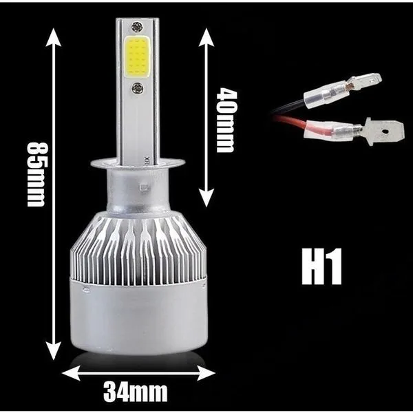 Par de Lâmpadas LED Automotivas para Farol C6 Super Led 6000K Bivolt 12V a 24V Alta Luminosidade OEM Par de Lâmpadas LED Automotivas para Farol C6 Super Led 6000K Bivolt 12V a 24V OEM
