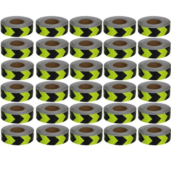 Kit 30 Faixas Refletivas Sinalizadoras BSL3521 25 Metros Seta Verde Fluorescente para Segurança Viária Kit 30 Faixas Refletivas BSL3521 25 Metros Seta Verde Fluorescente