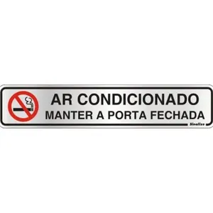 Placa De Alumínio Auto-adesiva 5x25cm Ar Condicionado - 100 An - Sinalize Placa Condic)sinaliz 100an