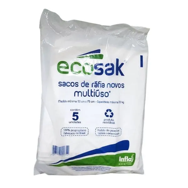 Sacos De Ràfia Ecosak Com 5 Unidades - 50x75cm