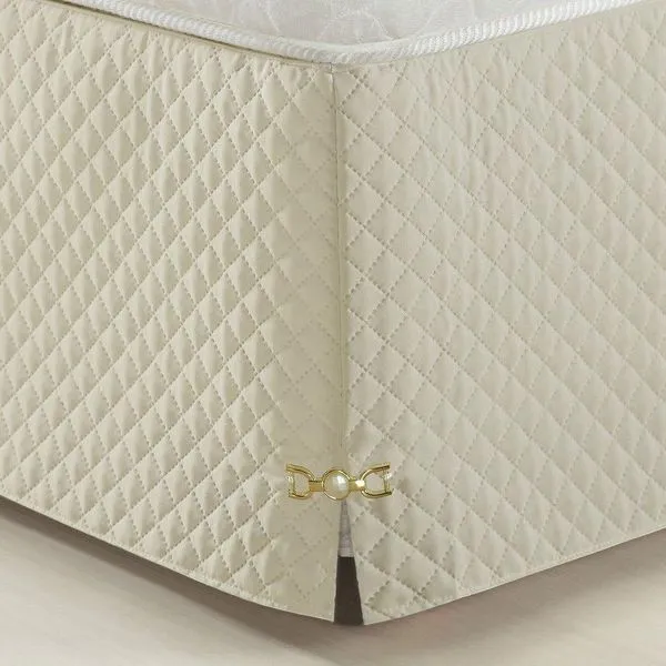 Saia Para Cama Box Casal Padrão Veneza Palha