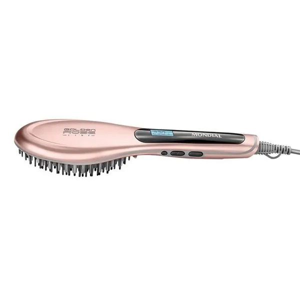 Escova Alisadora Mondial Ea-02 Biv Golden Rose Bivolt