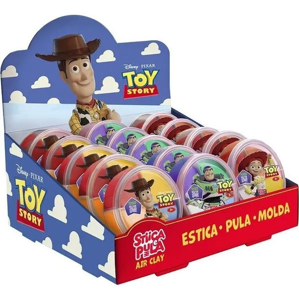 Massa de Modelar Toy Story Stica e Pula Air Clay 4 Cores Doce Brinquedo