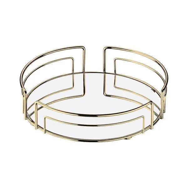 Bandeja Multiuso Hara Luiza Redonda 45cm Diâm. X 8,5cm Alt. Cor:dourado