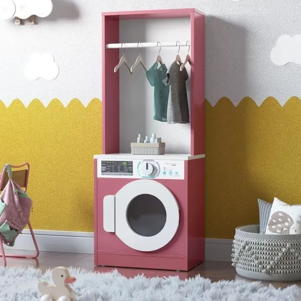 Lavanderia Infantil De Brinquedo Washington Branco Rosa